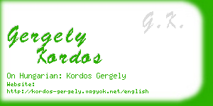 gergely kordos business card